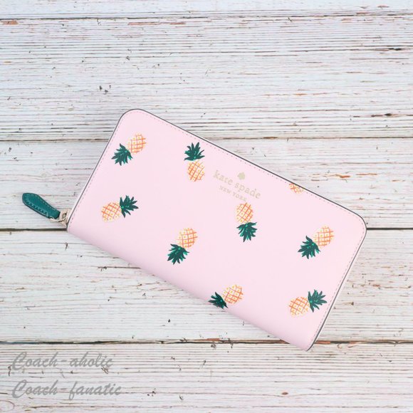 NWT Kate Spade Marlee Pineapple Printed Large Continental Wallet in Pink Multi - Picture 3 of 8